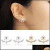 Stud Earrings sieraden Koreaans schattig kristal daisy bloem persoonlijkheid oor charme voor vrouwen verklaring groothandel drop levering 2021 xsqlk