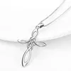 New American Knotted Cross Pendant Clavicle Chain Silver Plated Ornament Necklace