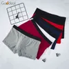Goodeal 4pcs Boxer Hommes Sous-Vêtements Coton Slip Pure Haute Qualité Mâle Solide Couleur Shorts Confortable Respirant Culotte G220419