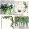 Couronnes de fleurs décoratives, fournitures de fête festives, guirlande d'eucalyptus artificielle, jardin de maison, 6 paquets, guirlande de vignes artificielles, fausse verdure