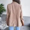 Double-breasted Suit Jacket Corduroy Coats Women Jackets Thick Women Clothing Slim Tops America Autumn and Winter Clothes 18119
