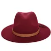الأزياء - قبعة الشمس النساء الرجال فيدورا قبعة الكلاسيكية واسعة بريم شعر المرن clohe cap chapeau تقليد الصوف cap3133308 واط