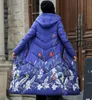 Frauen Trenchcoats Plus Größe Vintage Blumen Gedruckt Unten Baumwolle Jacke Frauen 2022 Winter Mit Kapuze Warme Chinesische Stil Gepolsterte Mantel parka S158