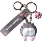 3D Funny Cat Butt Pendant Keychain Party Favor Lucky Kitten Keyrings Charms For Birthday Christmas Gift