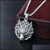 Pendentif Colliers Pendentifs Bijoux Rétro Collier Pour Hommes Ferocious Wolf Head Fashion Punk Animal Style Dpc