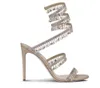 Super Frauen Designer Sandale handgefertigte Schuhe Schmuck Riemen Kronleuchter verziert Sandalen aus echtem Leder Hochzeit Kleid Pump Braut Ferse Blockschuhe