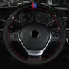 Steering Wheel Covers 38CM 15 Inch Carbon Fiber Leather Cover with Needle and Thread Hand-ed Auto Parts