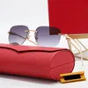 modne szklanki carti bezramkowane gradient niebieskie odcienie plażowe Uv400 100% gładkie lampart zdobią ramię różowe złoto proste eleganckie luksusowe okulary przeciwsłoneczne