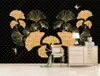 customize wallpapers home decor wall stickers decaration Light luxury high-end atmosphere golden ginkgo leaf background wall 3D Murals Wallpaper