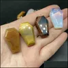 Konst och hantverk Konst Gåvor Hemträdgård Mini Naturlig Kristallsten Ornament Kista Form Reiki Healing Chakra Quartz Miner Dhqg5