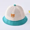 Cute Kid Baby Bucket Hat Summer Cartoon Bear Mesh Cappello da sole traspirante Infant Toddler Parasole Tinta unita Berretto da spiaggia