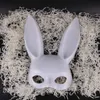 Party Masks Lys LED Mask Cosplay Rabbit Costumes Accessories Sexig Bunny Half Face Women Mask för scenprestanda Karneval S1681242