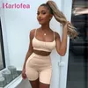 Karlofea Women Sexy Fashion 2 Piece Shorts Set Summer Chic Ruched Shinny Tracksuit New Lounge Wear Suit Casual Sreetwear Outfits T201031