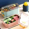 Set di stoviglie Scatola da pranzo portatile Bento in acciaio inossidabile per bambini Scatola da picnic per ufficio Contenitore per frutta e insalata per bambini in età scolare