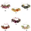 Headpieces Boheemian Flower Crown Floral Garland Koppel haarhoepstof prinses hoofdtooien bruiloft accessoires hoofdstukken