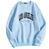 Vintage Sweatshirt Spring Letter Los Angeles Print Women Pullover Sweatshirts Harajuku Oneck Long Sleeve Pullovers Tops 220816