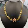 New designed head portrait colored diamonds starfish women necklace bracelet sea travel holiday style ladies baroque Designer Jewelry9421605