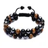 Brin perles brins Bracelet oeil de tigre obsidienne noire et hématite 8mm perles magnétiques pour hommes femmes bijoux perlés