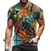 Summer European and American Trend Fashion Mens Tshirts Clothes 3d Street Fashion Oversize Shortsleeved Shirt 220607