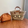 Hoge Kwaliteit Grote Ogen Straw Bag Tote Shopping Tas Groente Mand Grote Capaciteit Vakantie Seaside Lady's Armspit Kwastjes Tassen Handtas Niche Design Ay