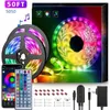 RGB LED قطاع ضوء مجموعة 5050 بلوتوث 5 متر 10 متر 15 متر IP20 ضوء الشريط المصابيح الشريط مرنة مصغرة ir تحكم DC12V محول مجموعات