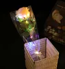 Glödande konstgjorda rosor Blommor Festdekoration Led Light Up Lång stjälk Fake Silk Rose för DIY Bröllopsbukett Bord Mittpunkt Hem Atmosfär Rekvisita