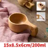 Estilo nórdico 4 tipos de chá de borracha xícaras de chá com alças Kuksa Wooden Coffee Canecas com corda dois buracos feitos à mão portáteis de água potável