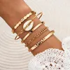 Charm Armband Styles Bohemian Armband Set For Women Shell Star Map Moon Tassel Crystal Gem Natural Stone Pärlor Kedjor Bangle Boho Jewelry