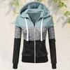 Sweats à capuche pour femmes Sweatshirts femmes automne hiver à manches longues à capuche dames fermeture éclair poche Patchwork sweat à capuche vêtements d'extérieur pour femmesWomen's