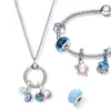 Ciondolo in argento sterling 925 Nuovo originale Colore argento Serie oceano Tartaruga Polpo Granchio Perlina Adatto Pandora Charms Bracciale Accessori gioielli fai da te