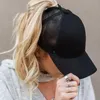 GAOKE Tail Baseball Sommer Damen verstellbare schwarze Mütze chaotisch lässig Baumwolle Mädchen Mesh Cap 220629