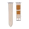 Luxury Leather Band för Apple Watch Strap 41mm 45mm 44mm 42mm 40mm 38mm armband iWatch Series 7 6 5 4 3 Belt Loop Watchband Accessories