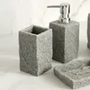 Zestaw akcesoriów łazienkowych imitati granitowa żywica iquid mydelk dozownik uchwytu do zębów szczotka toaleta 220523