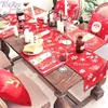 Wesołych dekoracji stołów domowych Navidad ozdoby świąteczne świąteczne prezenty