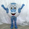 Halloween blue Football Mascot Costume Top quality Christmas Fancy Party Dress Cartoon Character Suit Carnival Unisex Adults Outfit