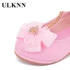 ulknn anak pesta sepatu kulit purempuan tumit rendah anak bunga renda untuk tunggal tari gaun 220611