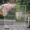 Party Decoration Wedding Flower Wall Stands Square Metal Grid Bakgrund Stand Arch Iron Shelf Home StageParty