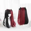Perruques Lolita synthétiques rouges noires blondes blanches pour femmes longues droites avec frange Genshin Impact Cosplay 220622