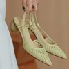 Высокие летние сандалии Baotou White Learted Head Hollowed Single High Heel Shoes Summer Classic Luxury Women's Casual Casual Casual обувь