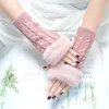 Fem fingrarhandskar Autumn Winter Solid Color Studenter skriver Håll varm koreansk stickad lady fingerlöst skydd Handhårmunnare kvinnor