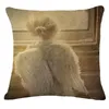 Coussin/oreiller décoratif 45 cm x 45 cm mignon bébé ange motif lin décoration taie d'oreiller housse de coussin canapé taille XL034Coussin/décoratif