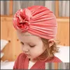 14Color Golden Veet Knitted Pleated Flowersbaby Hats Kids Designer Newborn Girls Hat Cap Baby Beanies Drop Delivery 2021 Beanie/Skl Caps H