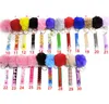 Mignon extracteur de carte de crédit pompon porte-clés acrylique débit carte bancaire Grabber pour ongles longs Atm lapin boule de fourrure porte-clés cartes roses Cli5325262