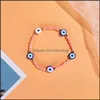 Очарование браслетов Mticolor Evil Eye Bracelet Set Lover милый летний пляжный ювелирные украшения мягкий полимер глиняный диск Elastic для женщин Drop Bdesybag DH4WP