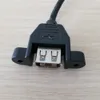 90-Grad-Linkswinkel-Panel-Montage-USB-Buchse mit Schraube auf USB 2.0 A-Stecker-Datenkabel, 30 cm