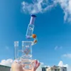 Nieuwe unieke bong waterpijp 11 inch hoge microscoop DNA dab rig recycler dikke basis helix glas waterpijp roken olie bubbler met kwarts knallers en kommen