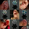 Other Body Jewelry 1Pcs G23 Titanium Prong Set Fire Opal Ear Tragus Cartilage Studs Helix Piercing Barbell Dhb