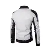 Top qualité mode hommes vestes et manteaux en cuir blanc Pu Match couleur pardessus M5XL AYG94 220816