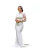 2022 Vintage Simple Arabic Aso Ebi Mermaid Wedding Dresses Long Sleeves spetsapplikationer Bälte Sashes Bridal Dress High Neck Illusion309J