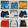 Just Don Team Basketball Shorts Wear Sport Pant With Pocket Zipper Sweatpants Hip Pop Purple Blue White Mens Stitched Size S-XXXL